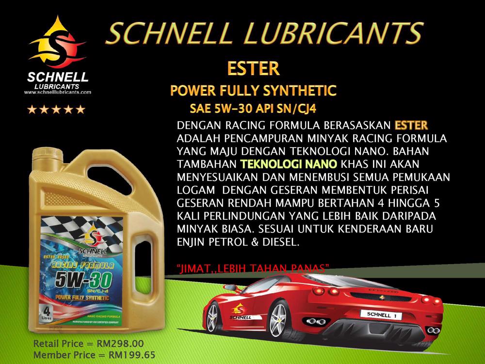 SCHNELL POWER FULLY SYNTHETIC (ESTER BASED) 5W30 SN/CJ4 4L