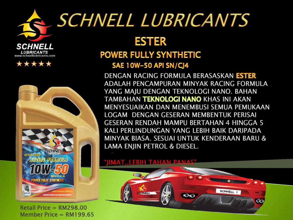 SCHNELL POWER FULLY SYNTHETIC (ESTER BASED) 10W50 SN/CJ4 4L